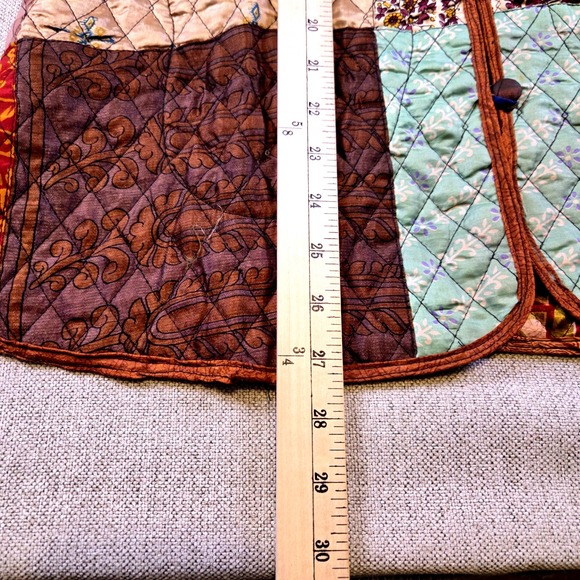 Sacred Threads Patchwork Quilted Jacket Women's L/XL Boho Hippie Artsy Color NEW - Picture 9 of 9